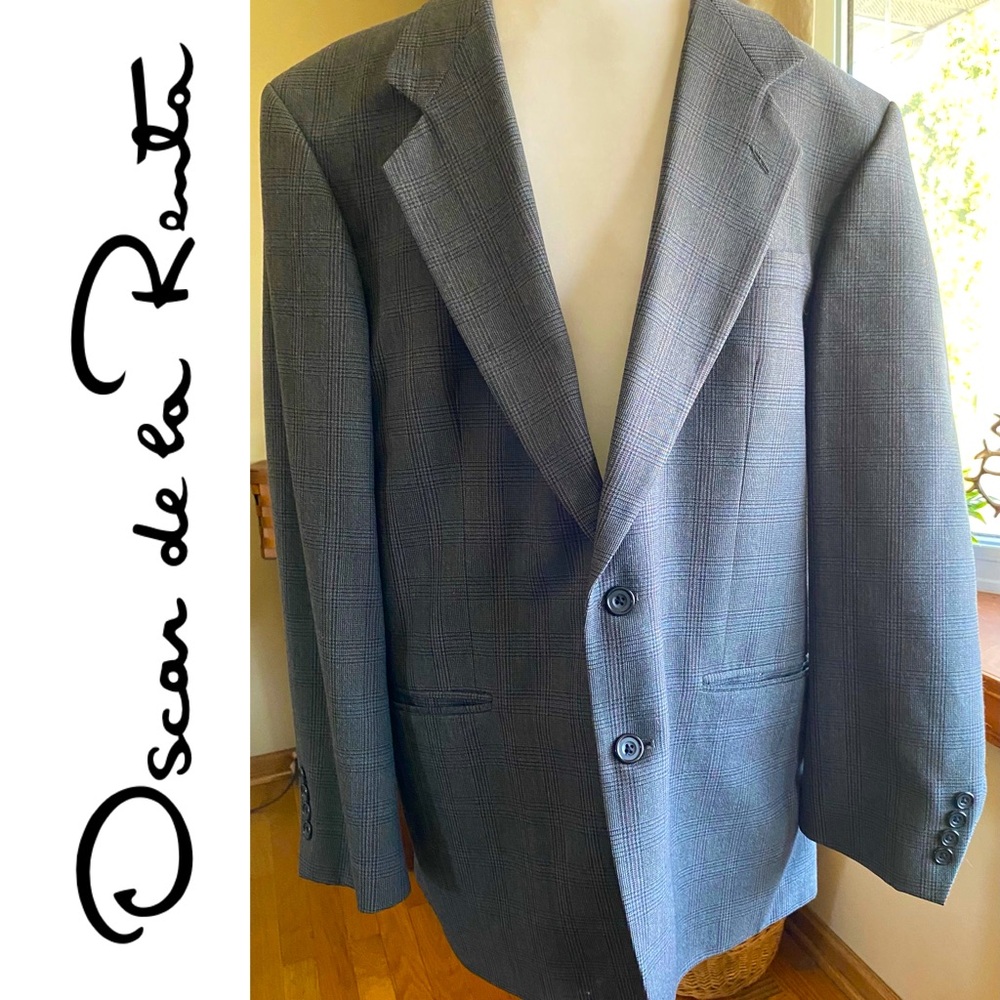 6/$20 Oscar de la Renta 100% Wool Multi-Purpose Jacket 5 Pockets 42R W36 EUC